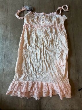 River Island Pale Pink Lace Trim Chemise Slip
